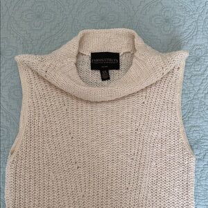 Absolutely Creative Worldwide Cream Cowl Neck Tank Sweater